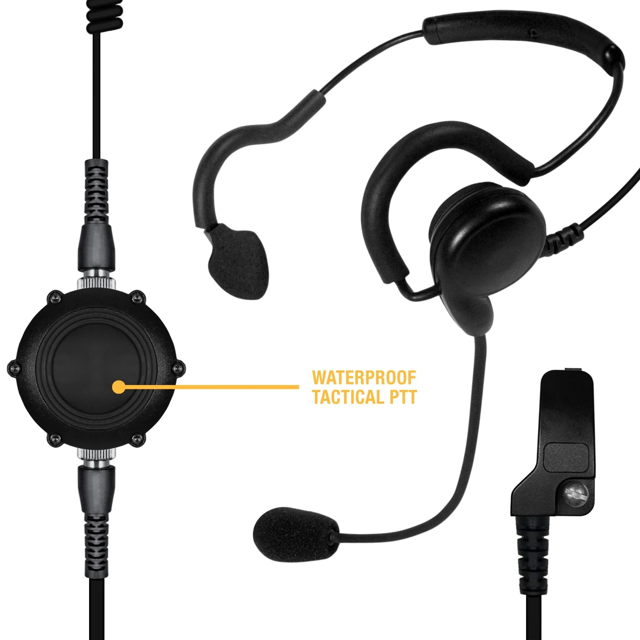Tactical Boom Mic Headset, Large PTT - Image 5